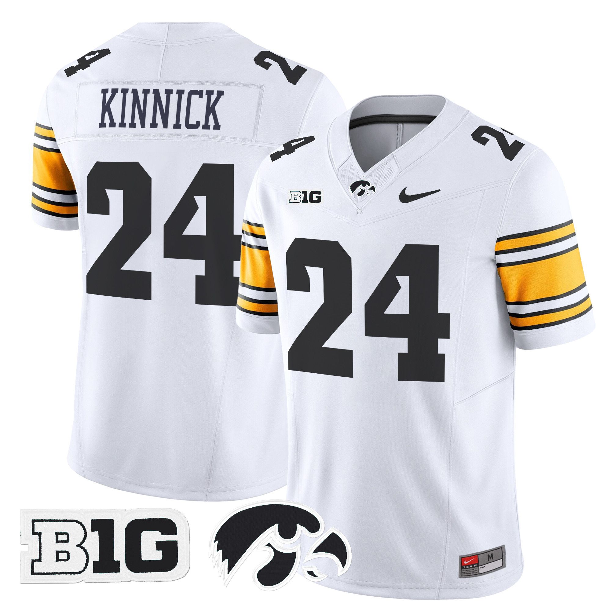 Men Iowa Hawkeyes #24 Kinnick White Nike 2024 Vapor Limited NCAA Jersey->ncaa teams->NCAA Jersey